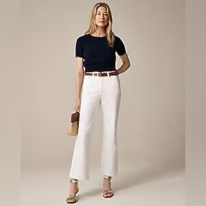 J Crew High Rise White Kickout Jeans